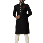 Classic Black Achkan for Men | Elegant Ethnic Wear | Jaipurio